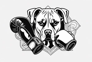 Boxer dog, boxing gloves tattoo idea