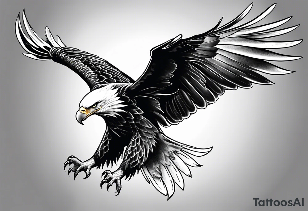 Majestic flying eagle tattoo idea
