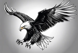 Majestic flying eagle tattoo idea