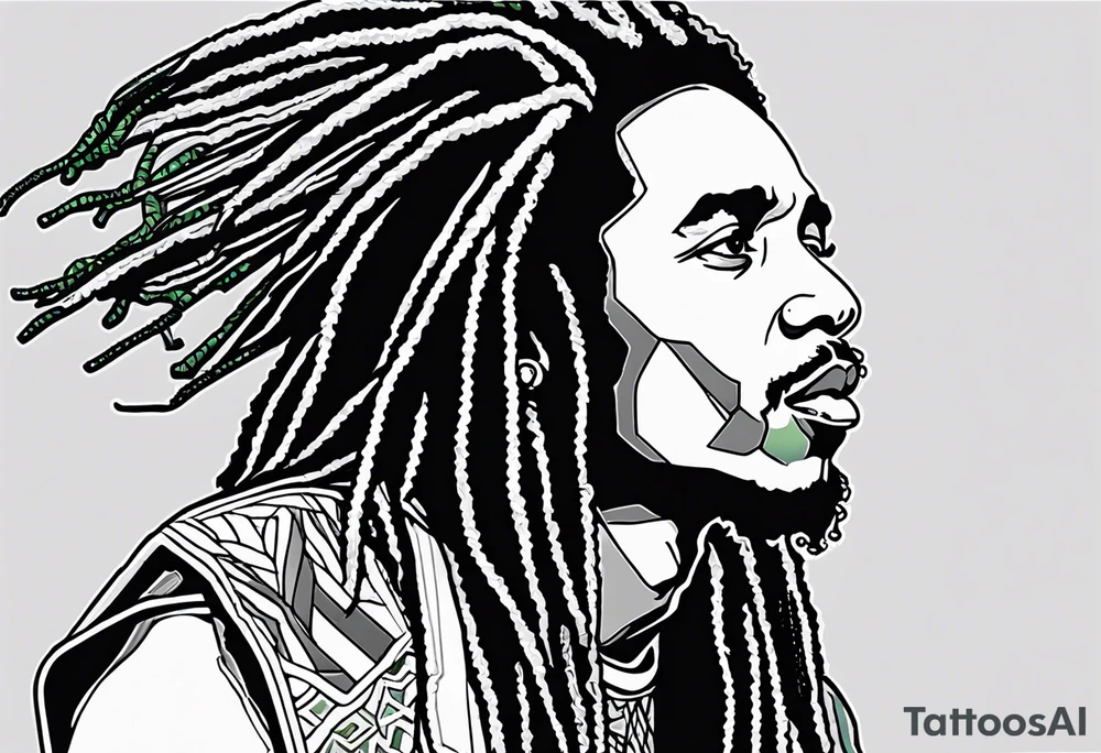 Bob Marley, Detroit, Music, Weed, basketball, Charisse, Steven, Love tattoo idea