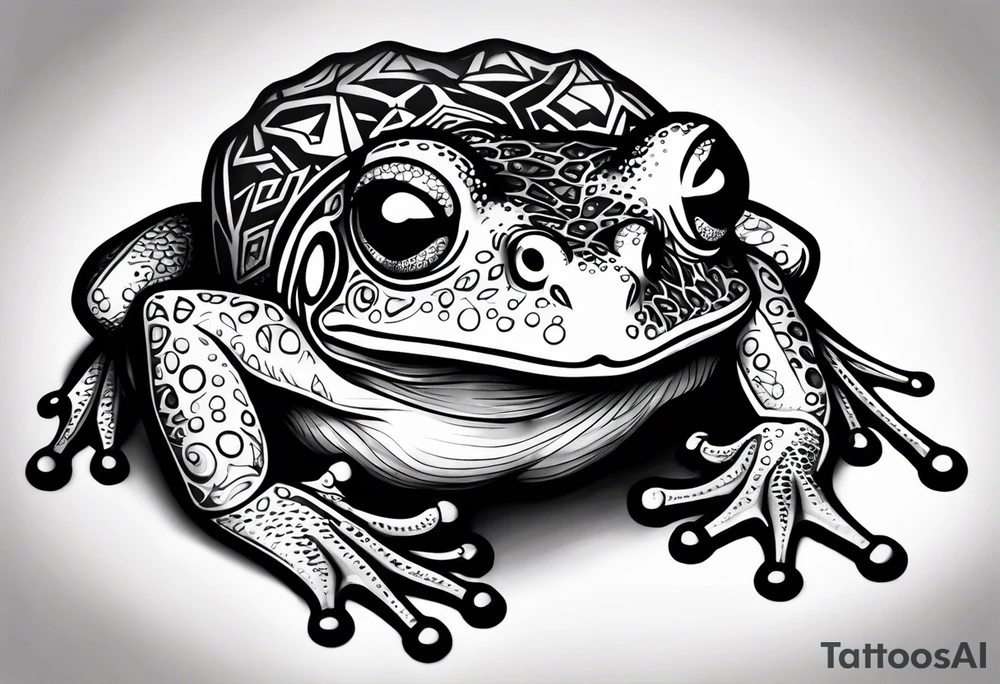 a psychedelic frog tattoo idea