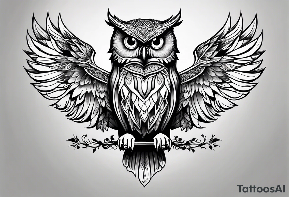 king evil owl tattoo idea