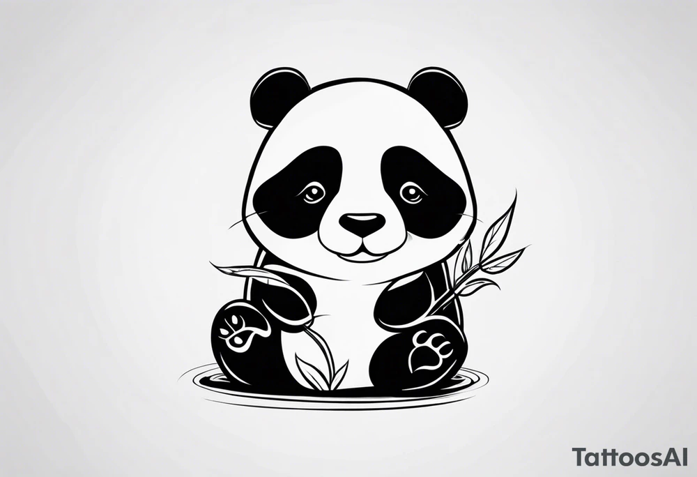 Tattoo minimalista panda con un infinito tattoo idea