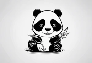Tattoo minimalista panda con un infinito tattoo idea