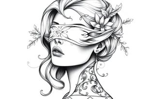 Fortuna as a beautiful woman with covered eyes tattoo idea
