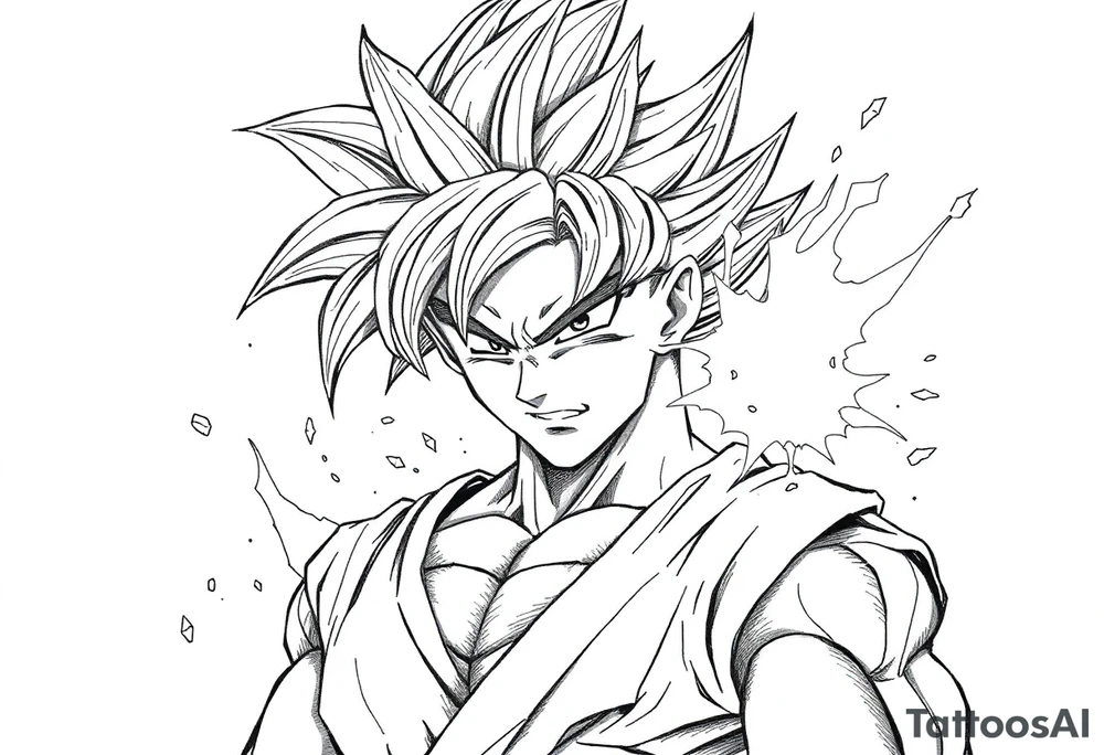 legendary dragonball z scene with energy aura and power effects tattoo idea