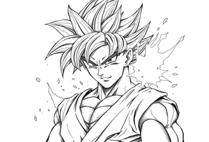legendary dragonball z scene with energy aura and power effects tattoo idea