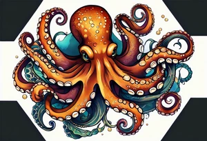 Octopus Arm Sleeve with fall colors tattoo idea