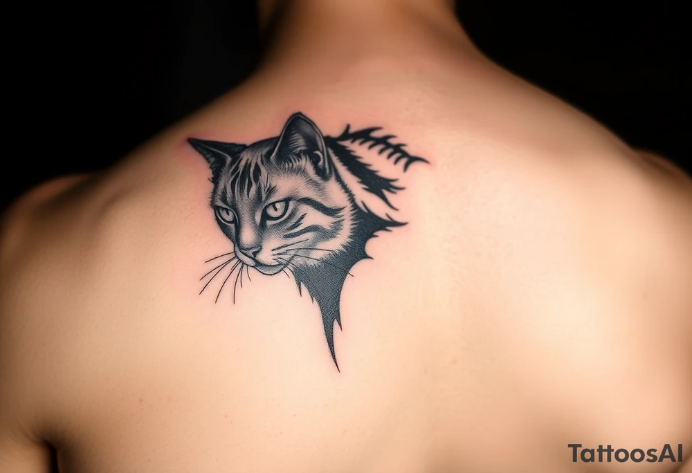 black cat tattoo idea