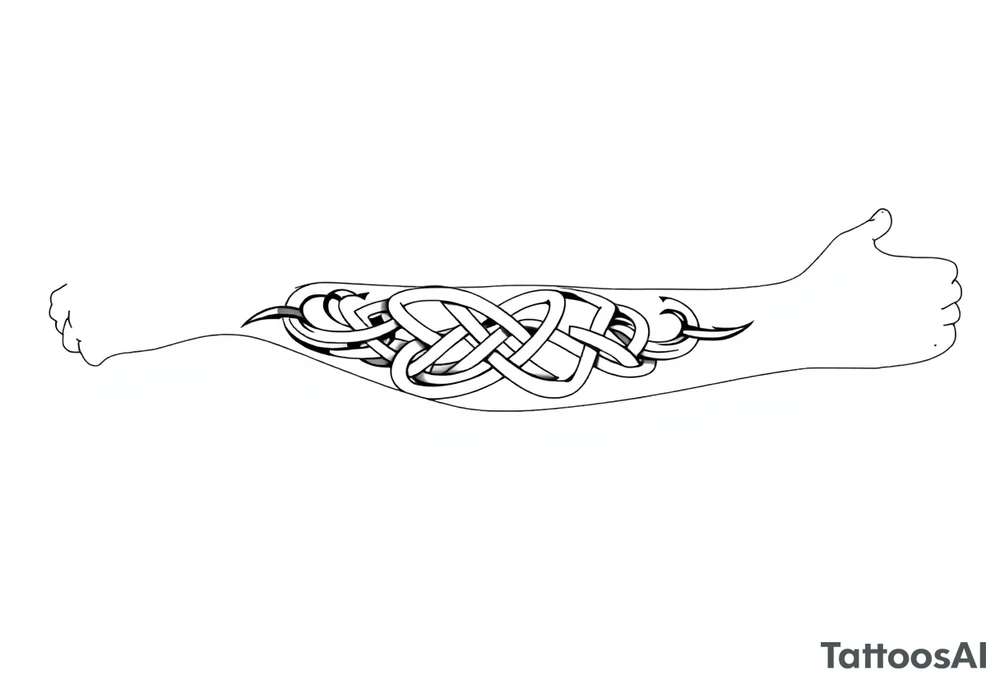 Māori style Celtic knot sleeve tattoo idea