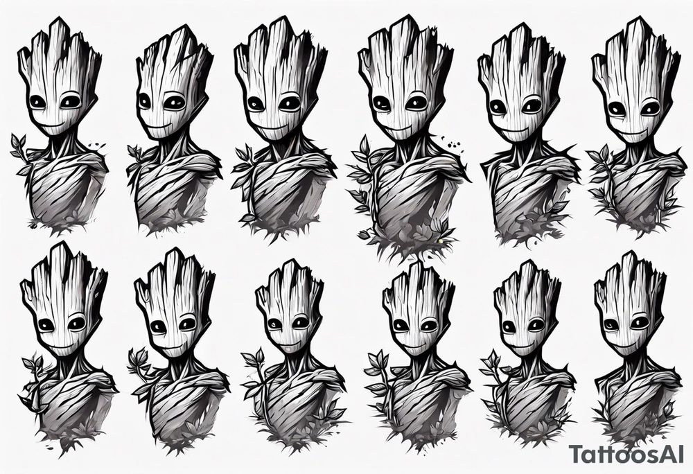 Groot half sleeve tattoo idea