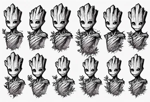 Groot half sleeve tattoo idea