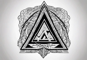 Valhalla sword shield valknut axe tattoo idea