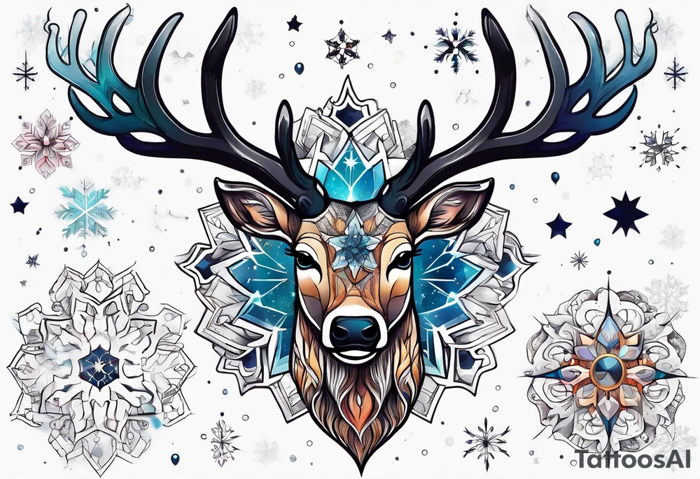 Constellation, animal, snowflake tattoo idea