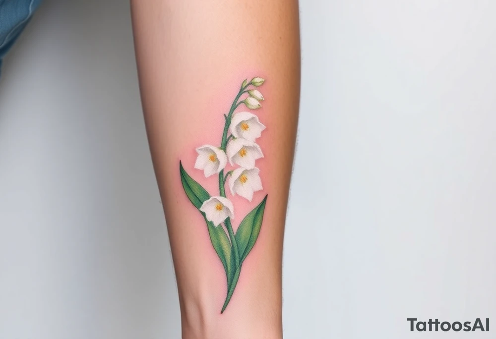 White flowering Lilly of the vally plantsl tattoo idea