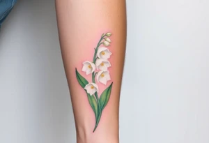 White flowering Lilly of the vally plantsl tattoo idea