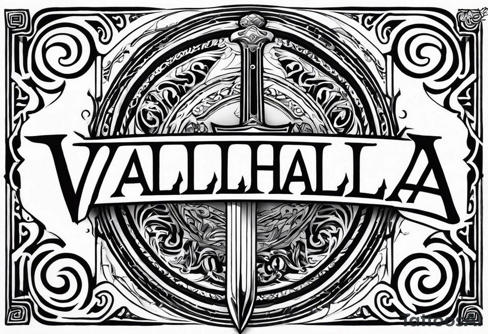 Valhalla steps sword tattoo idea