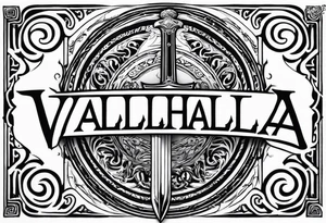 Valhalla  steps sword tattoo idea