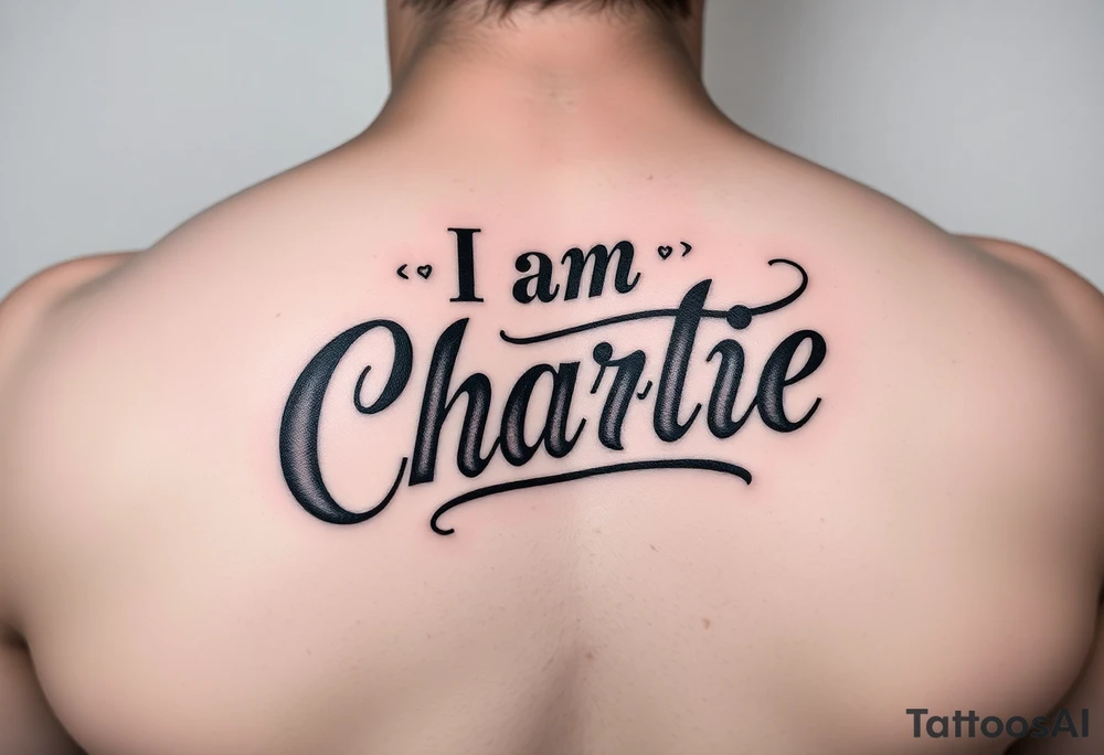 an artistic and reverent version of "I am Charlie" to honor the late great Charlie Kirk. tattoo idea