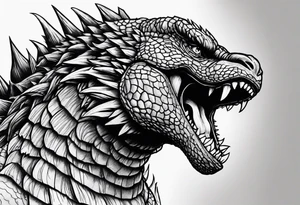 godzilla, roaring tattoo idea