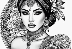 The words pura vida with a mandala tattoo idea