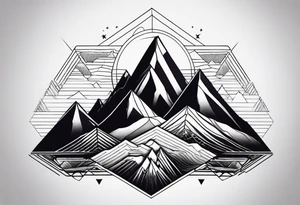geometric mountains tattoo idea