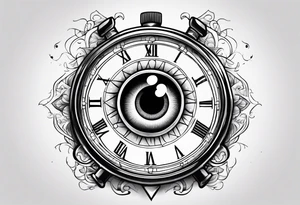 Stop watch with crying eyeball tattoo idea
