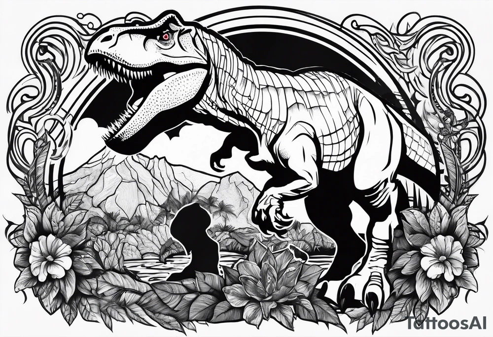 trex from jurassic park tattoo idea