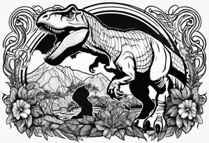 trex from jurassic park tattoo idea