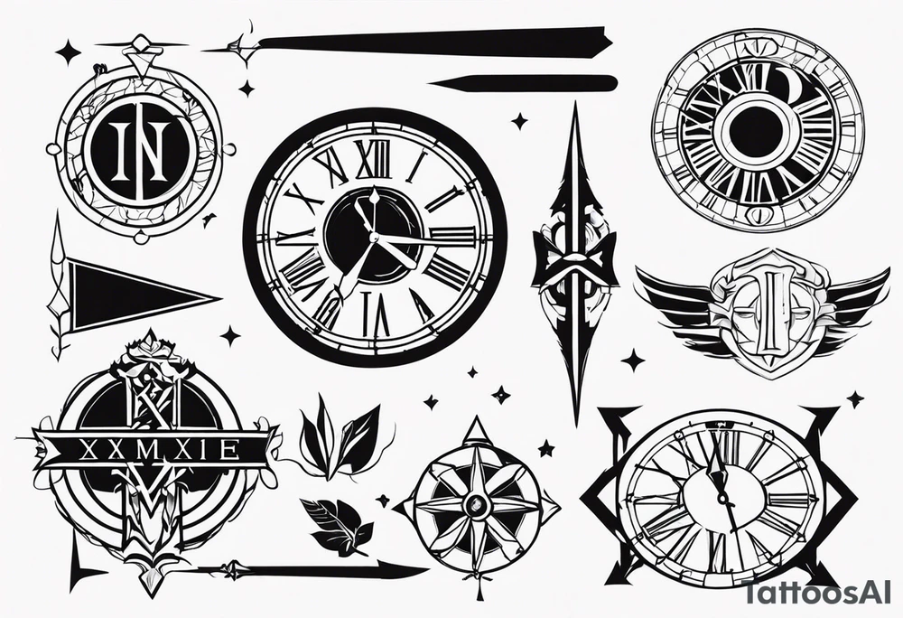 Roman numerals with anime tattoo idea