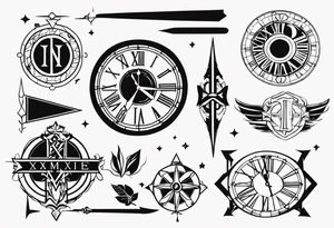 Roman numerals with anime tattoo idea