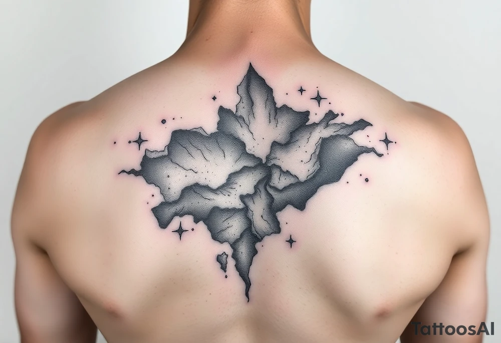 Beautiful and epic 3d milky way that appears to be coming out of the skin tattoo idea