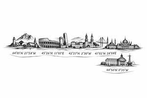 Iceland x3 (sindri, ibv, stjarnan)
Italy x2 (Verona, Sassuolo)
Spain (Logrono) 
Turkey x2 (Fenerbahce, Besiktas)
Hungary (Fradi)
France (Bordeaux) Something small that contains these countries or clubs no logos maybe coordinates tattoo idea
