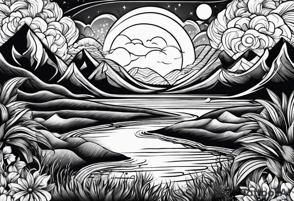 Sun set tattoo idea