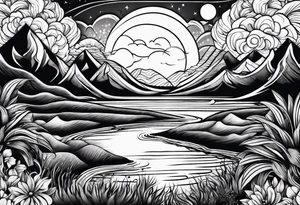 Sun set tattoo idea