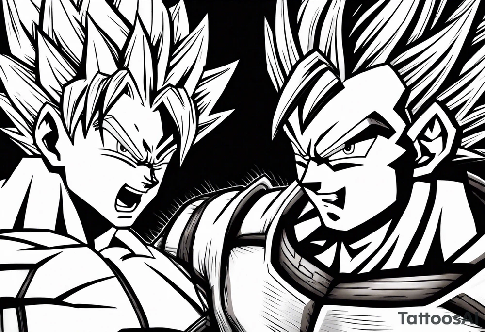 Goku and vegeta fighting to the death tattoo idea