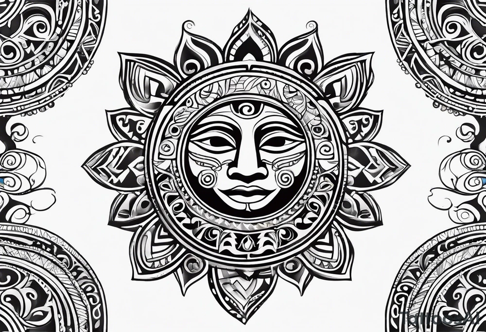Taino tribal sun tattoo idea