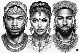 3 angles with halos tattoo idea