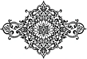 mytical shaman and witch ancient ornament with rhyme tattoo idea