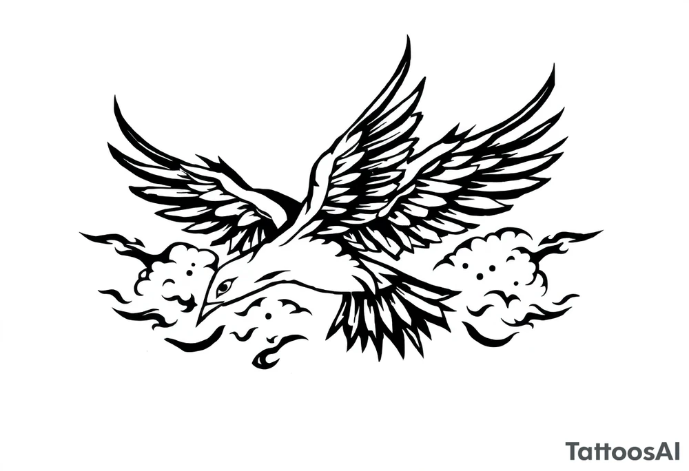 Birds flying in clouds tattoo idea