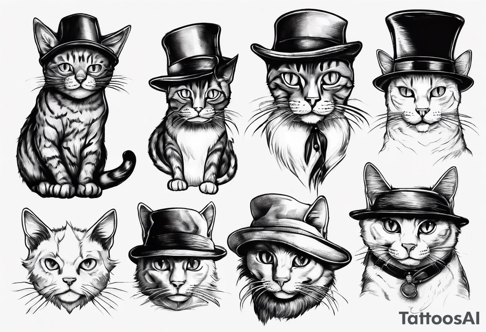 cat with a hat tattoo idea