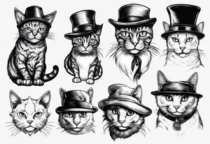 cat with a hat tattoo idea