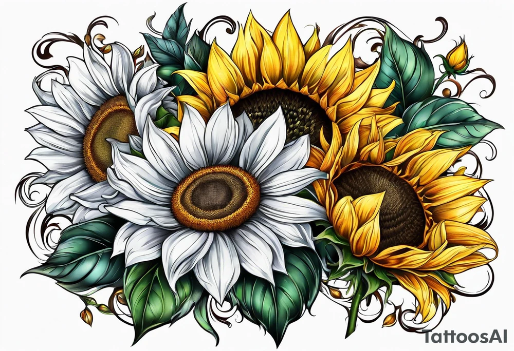 Sunflower corner tattoo idea