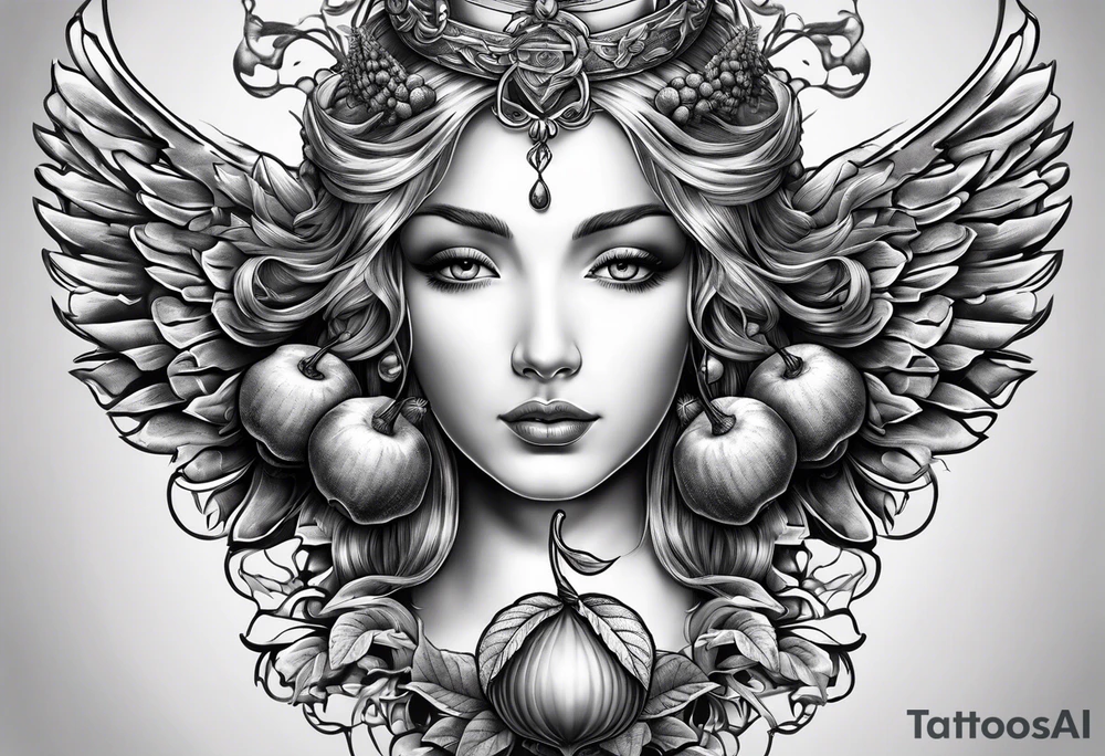 Acorn being carried by angel tattoo idea