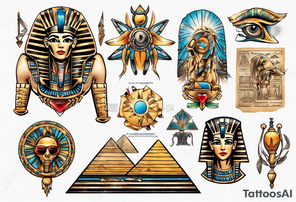 egypt full back tattoo idea