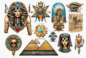 egypt full back tattoo idea
