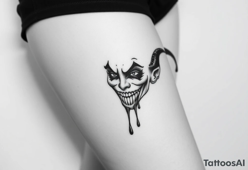Candy new age joker dripping tattoo idea