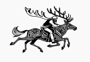 death riding on a reindeer skeleton tattoo idea