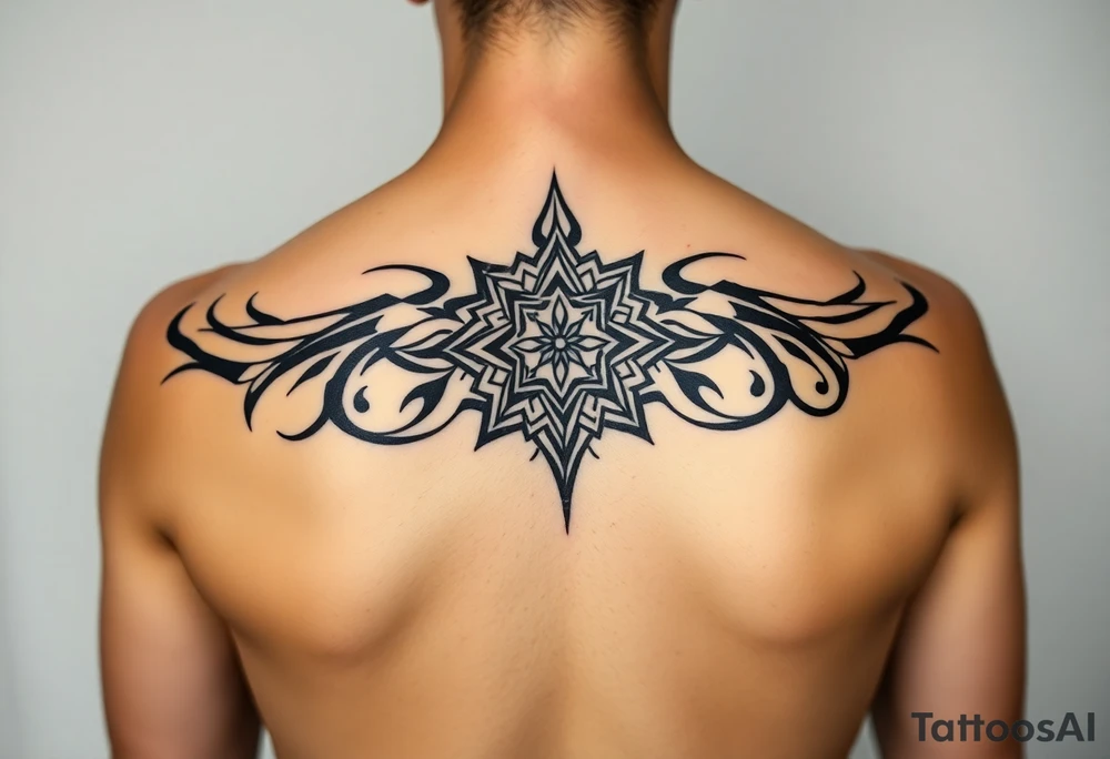 Full female back Mandela tattoo idea