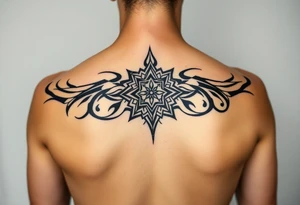 Full female back Mandela tattoo idea